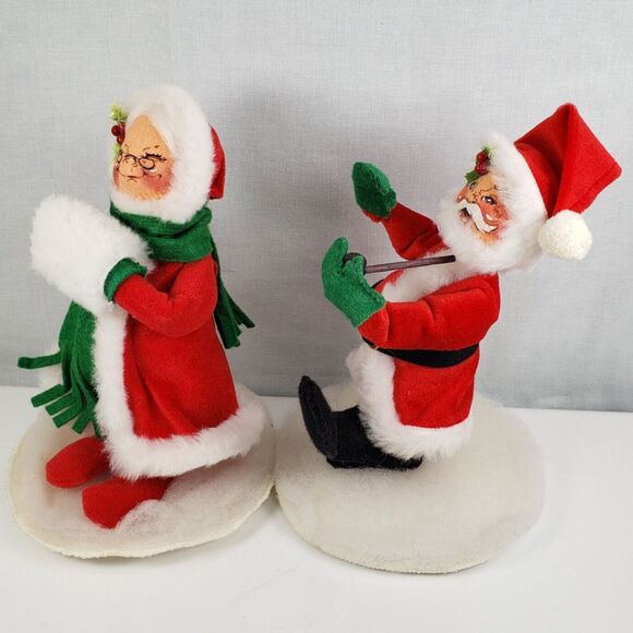 Annalee Dolls  Mr & Mrs Santa 1990 approx. 8" Tall - Picture 4 of 13